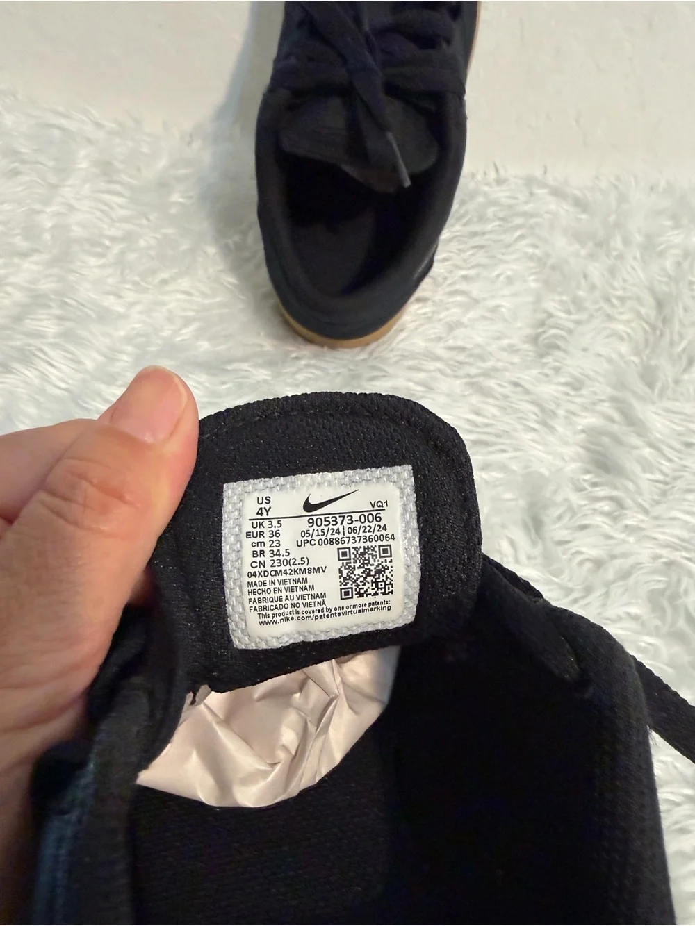 NIKE SKATEBOARDING CHECK CANVAS  905373-006 BLACK/BLACK-GUM LIGHT BROWN 4Y